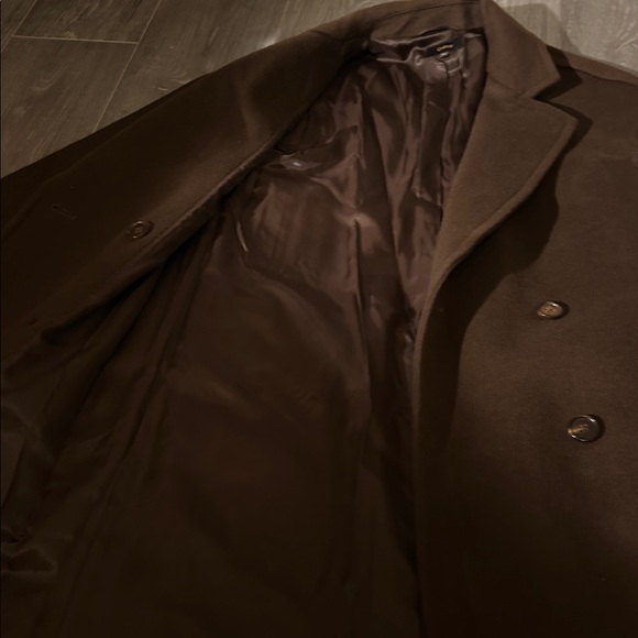 Quince Italian Wool Double-Breasted Slouch Coat, Dark Chocolate - Picture 3 of 5